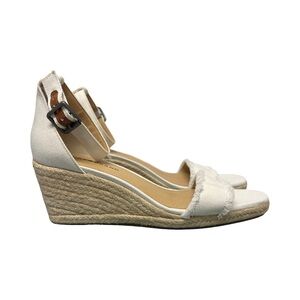 Lucky Brand Menika 2 Espadrille Wedge Ankle Strap Frayed Boho Sandal Women’s 10